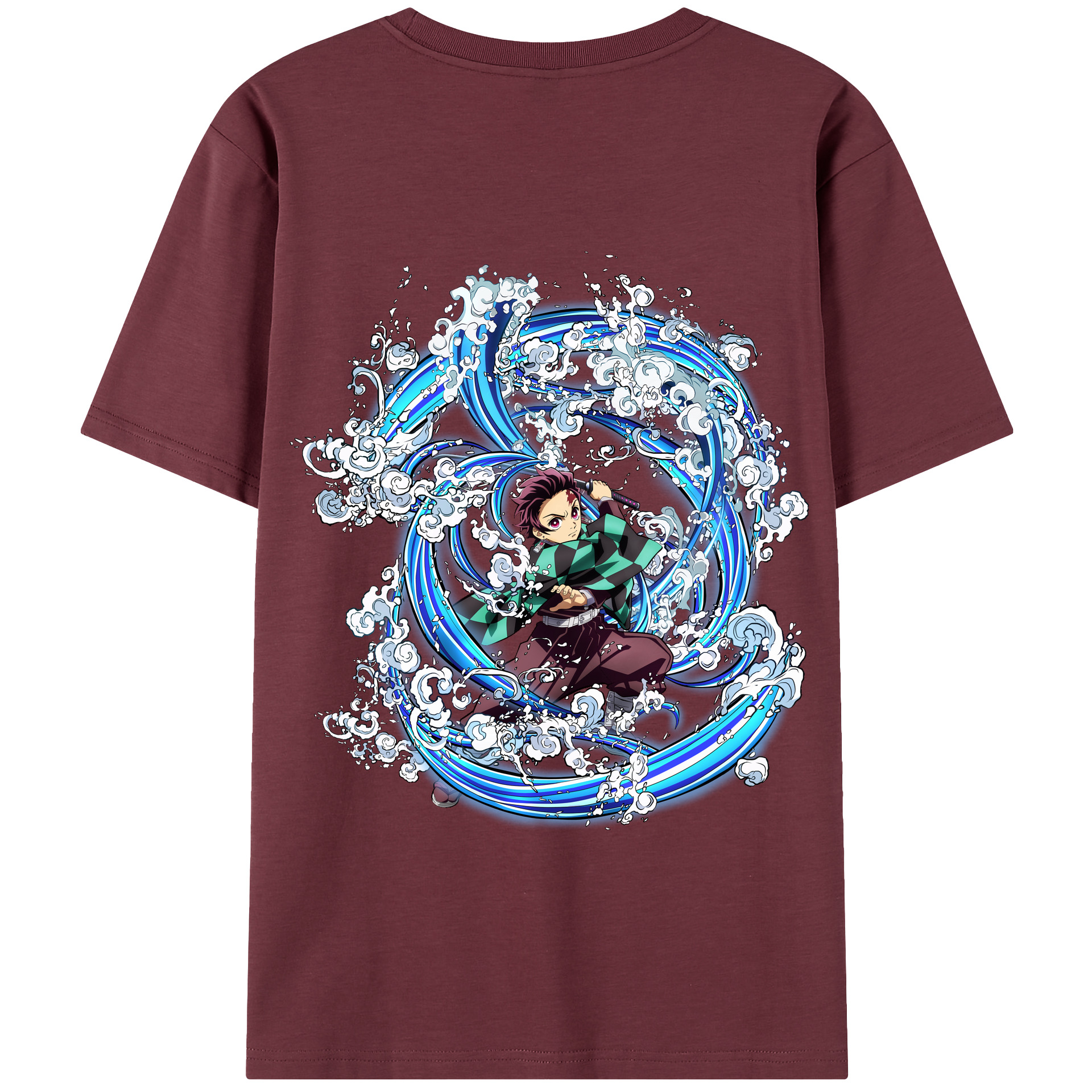 （画像用） 鬼滅の刃 竈門 炭治郎／かまど たんじろう Kamado Tanjirou 綿100％半袖Tシャツ（背面プリント）